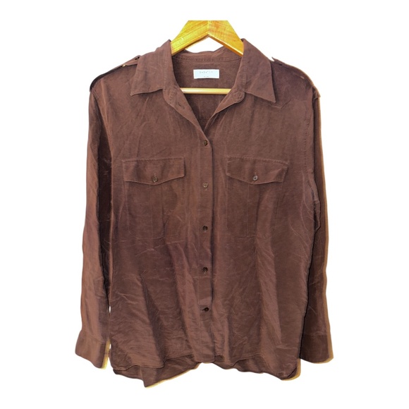 Babaton Tops - Babaton Silk Brown Blouse S